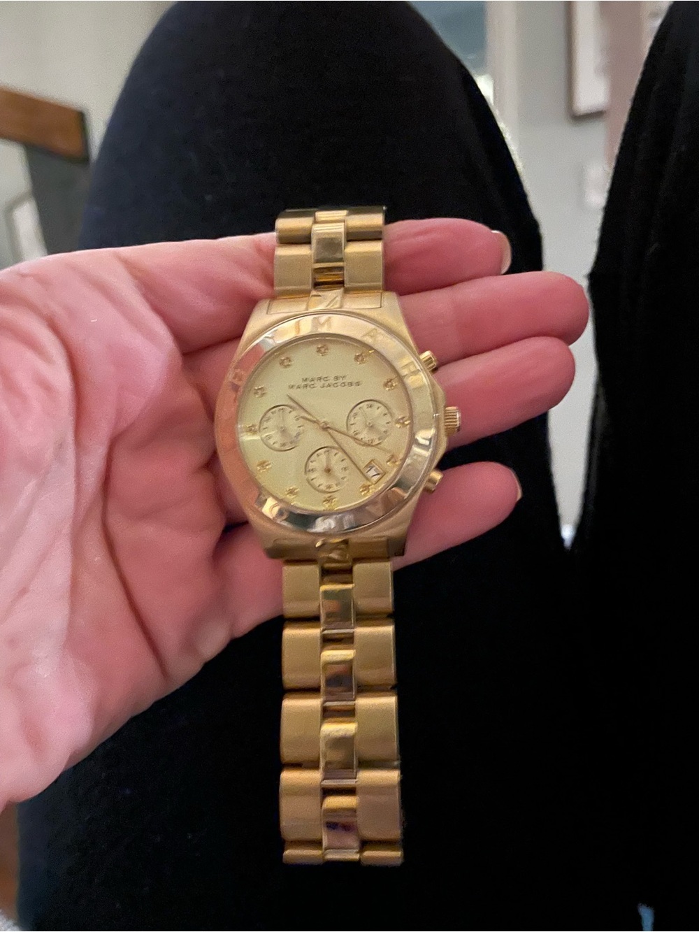 Marc Jacobs Gold woman gold large face- Stainless Steel Chronograph Watch